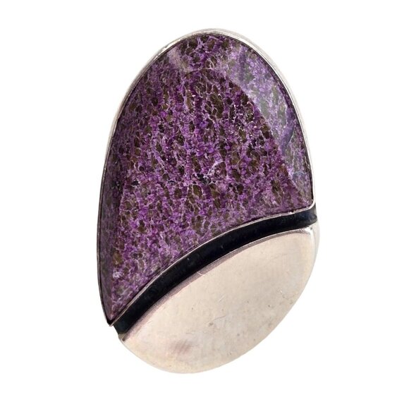 Jay King‎ Sterling Silver Chunky Lepidolite Ring Desert Rose Trading Size 5.5 - Picture 1 of 7